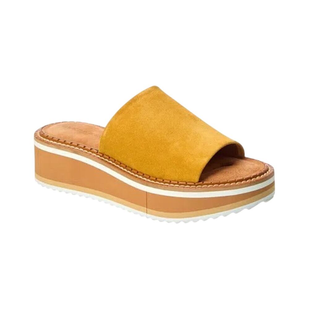 Clergerie NIB Fast C7 Suede Platform Mules in Yellow Size 38.5